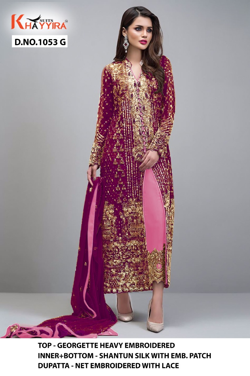 PAKISTANI SUITS D NO 1053G BY KHAYYIRA